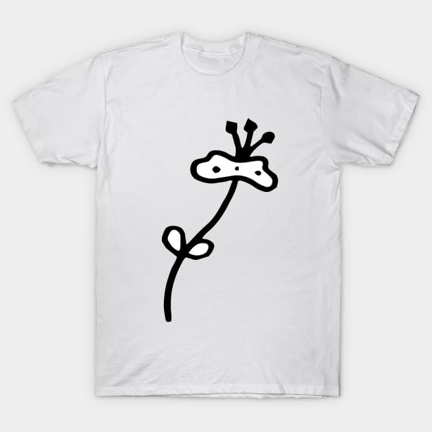 Alien Flower Line Art T-Shirt by VANDERVISUALS